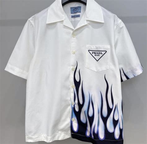 prada shirt with flames|prada dress shirt long sleeve.